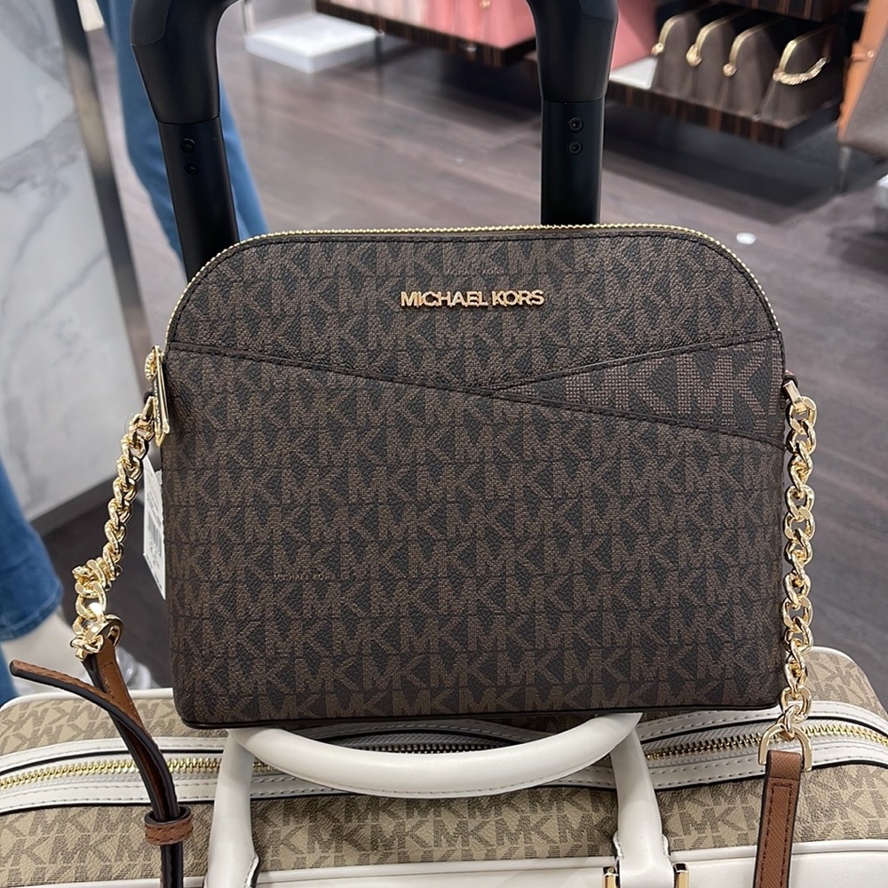 MICHAEL KORS Jet Set Medium Logo Dome Satchel Crossbody
Brown
NWT - Picture 14 of 16
